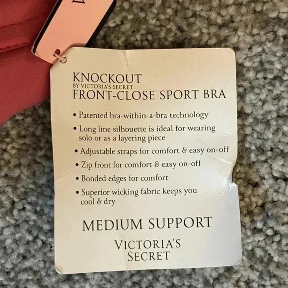 Victorias Secret Knockout Medium Support Front-Close Sport Bra 34B NWT - Picture 3 of 8